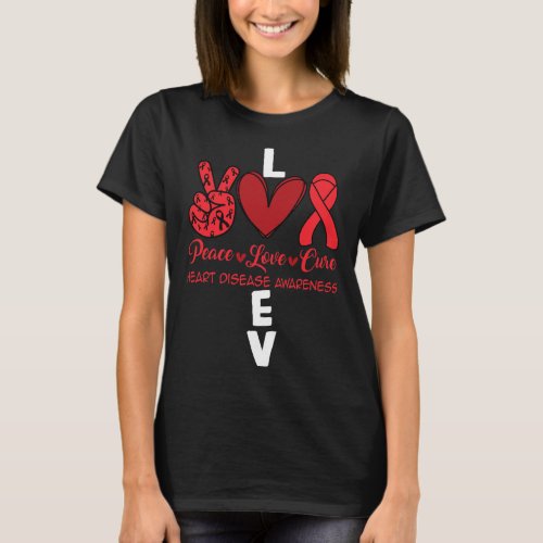 Disease Awareness Red Ribbon Heart Attack Survivor T_Shirt