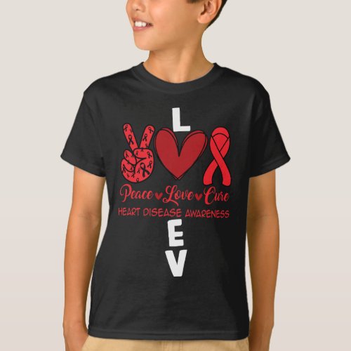 Disease Awareness Red Ribbon Heart Attack Survivor T_Shirt