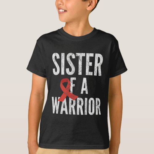 Disease Awareness Sister Of A Warrior Womens Hear T_Shirt