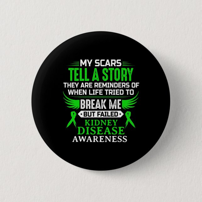 Disease Awareness Survivor Green Ribbon Men Women  Button (Front)