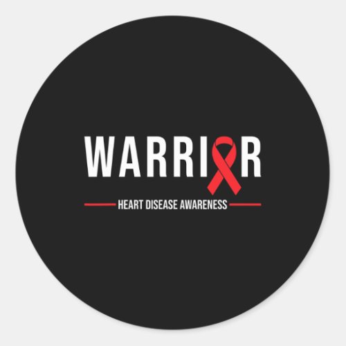 Disease Awareness _ Warrior Recovery Red Ribbon  Classic Round Sticker