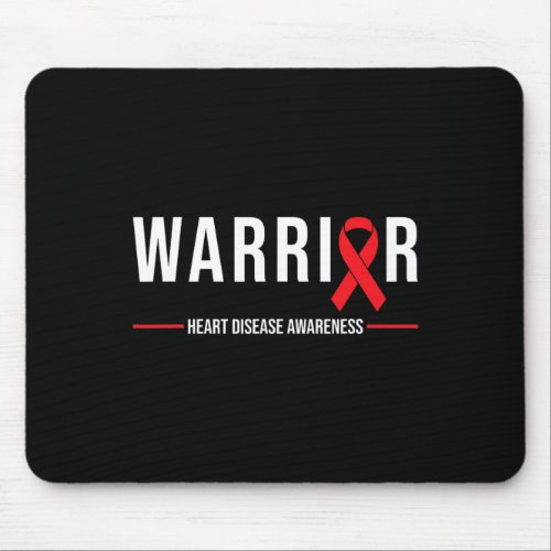 Disease Awareness _ Warrior Recovery Red Ribbon  Mouse Pad