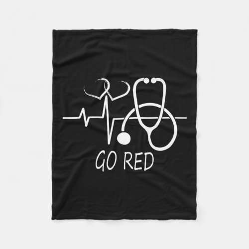 Disease Awareness We Wear Red In February Go Red H Fleece Blanket