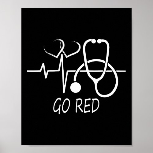 Disease Awareness We Wear Red In February Go Red H Poster