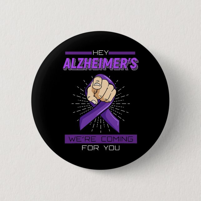 Disease Brain Memory Loss Dementia Gift Idea  Button (Front)
