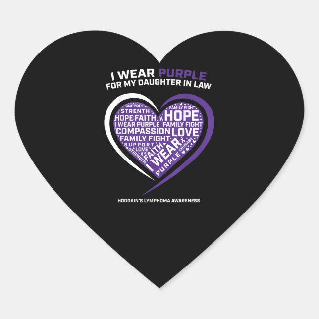 Disease Daughter In Law Hodgkins Lymphoma Heart Sticker (Front)