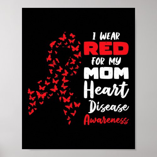 Disease February Wear Red Heart Disease Awareness  Poster