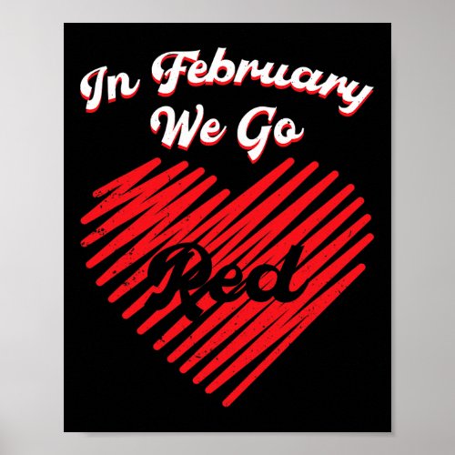 Disease February Wear Red Heart Disease Awareness  Poster