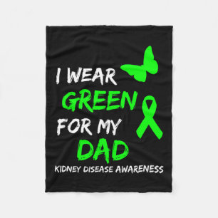 Disease I Wear Green For My Dad Ribbon Fleece Blanket
