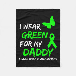 Disease I Wear Green For My Daddy Ribbon Fleece Blanket