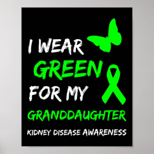 Disease I Wear Green For My Granddaughter Ribbon 1 Poster