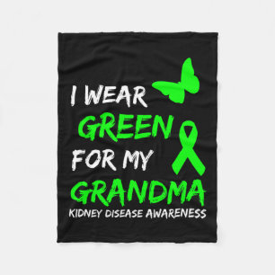 Disease I Wear Green For My Grandma Ribbon 1 Fleece Blanket