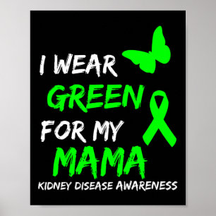 Disease I Wear Green For My Mama Ribbon Poster