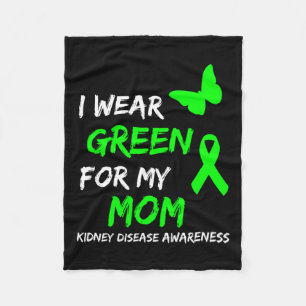 Disease I Wear Green For My Mom Ribbon Fleece Blanket
