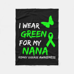 Disease I Wear Green For My Nana Ribbon Fleece Blanket