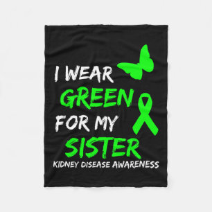 Disease I Wear Green For My Sister Ribbon Fleece Blanket