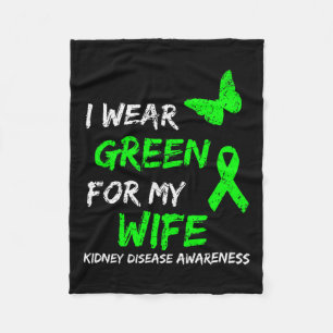 Disease I Wear Green For My Wife Ribbon Fleece Blanket