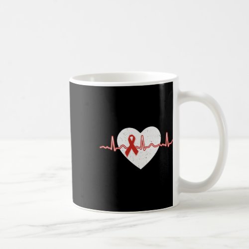 Disease Month Outfits Red Day Heart Ribbon 3  Coffee Mug