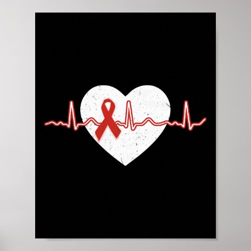 Disease Month Outfits Red Day Heart Ribbon  Poster