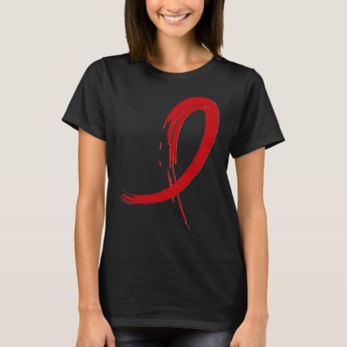 Disease Red Graffiti Ribbon  T_Shirt