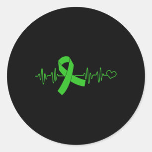 Disease Support Heartbeat Kidney Disease Awareness Classic Round Sticker