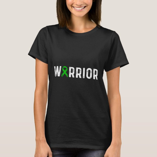 Disease Warrior Awareness Green Ribbon  T-Shirt (Front)