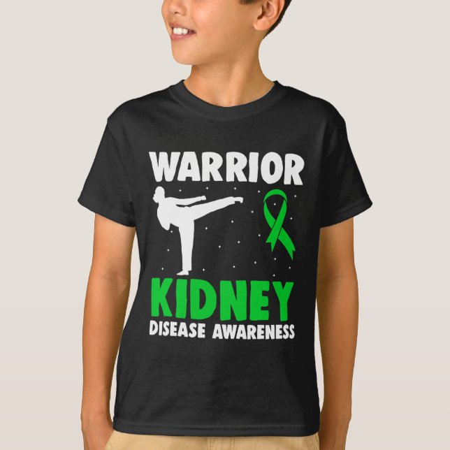 Disease Warrior Dialysis Nephritis Organ Donor Gre T-Shirt (Front)