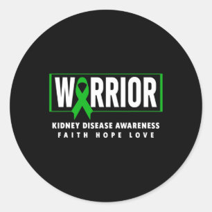 Disease Warrior - Kidney Disease Awareness Classic Round Sticker
