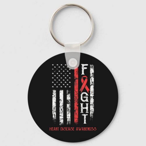 Disease Warrior Us Flag  Keychain