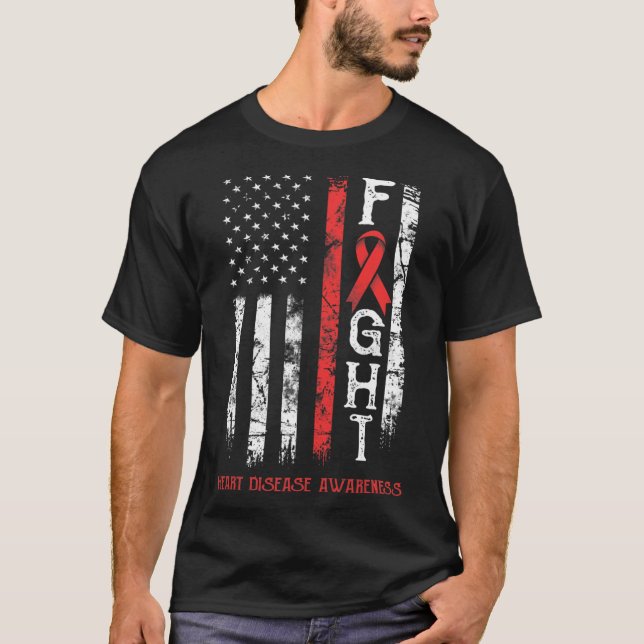 Disease Warrior Us Flag  T-Shirt (Front)