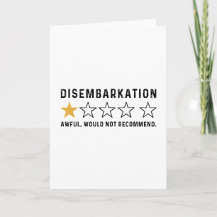 Disemrkation Awful Would Not Recommend Funny Cruis Card