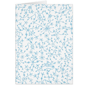 Diseño abstracto en fondo azul. Vegetación alieníg Cards