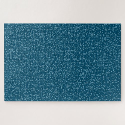 Diseo abstracto en fondo azul Vegetacin alieng Jigsaw Puzzle