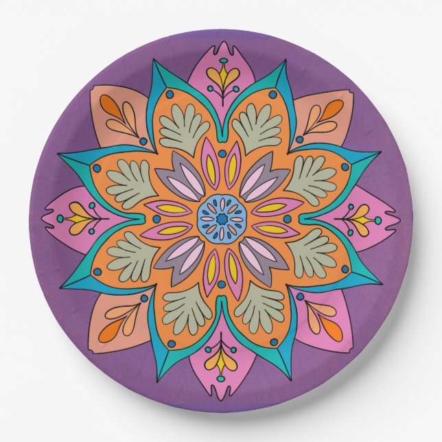 Diseño Mandala Decorativo                          Paper Plates (Front)
