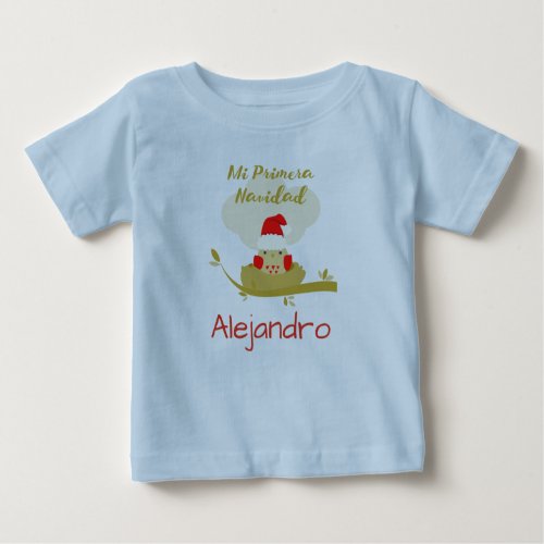 Diseo Mi Primera Navidad con Pajarito en el Nido Baby T_Shirt