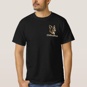 Diseño Premium de Chihuahua en Dorado T-Shirt