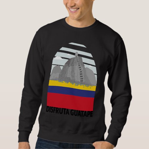 Disfruta Guatape Colombia Skyline Silhouette Outli Sweatshirt