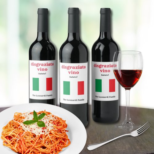 Disgraziato Vino Fully Customized Wine Label