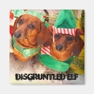 Disgruntled Elf Dog Magnet