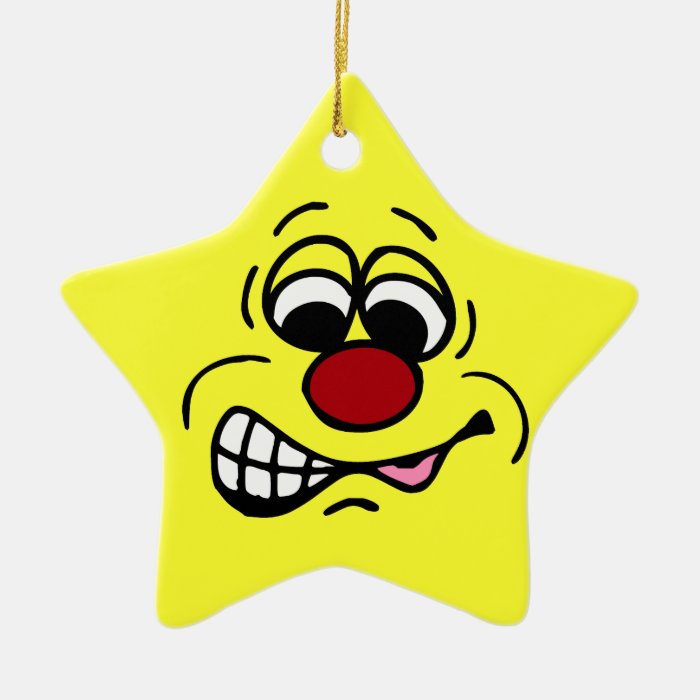 Disgruntled Employee Smiley Face Grumpey Christmas Ornaments
