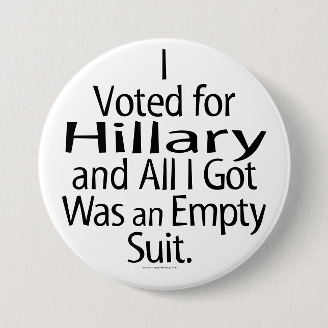 Disgruntled Hillary Supporter Button (Front)