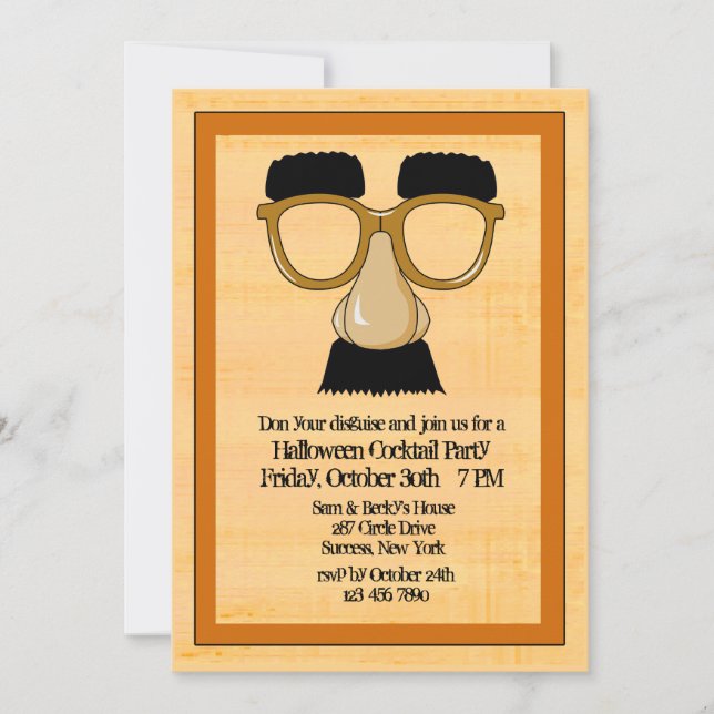 Disguise Halloween Party Invitation (Front)