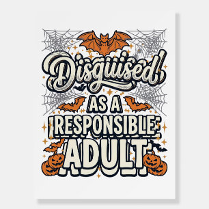 Disguised as a Responsible Adult Halloween Vector Foam Board