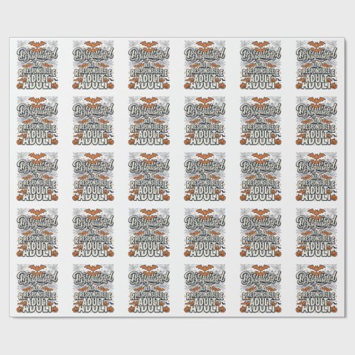 Disguised as a Responsible Adult Halloween Vector Wrapping Paper