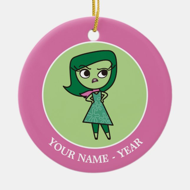 Disgust With Hands On Hip Add Your Name Ceramic Ornament (Front)