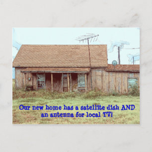 Dish AND Antenna! - Funny Change of Address Announcement Postcard