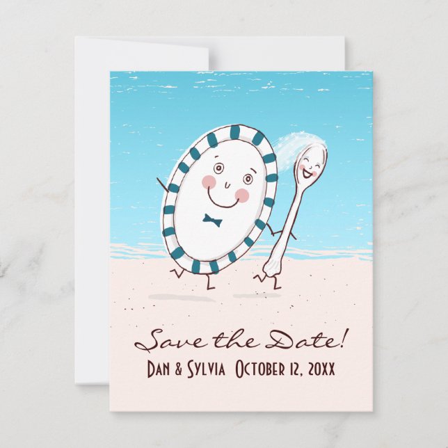 Dish & Spoon Save the Date Wedding Announcement (Front)