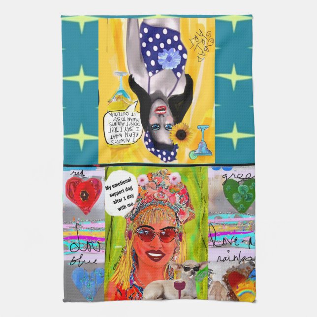 Dish towel My emotional support dog (Vertical)