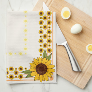Dish Towels with Colorful Sunflowers