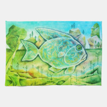 Dishcloth with fantastic fish